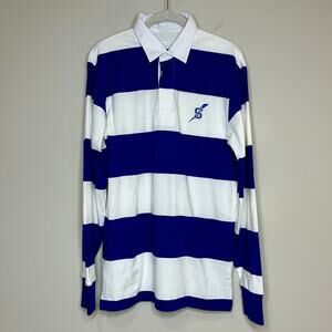 Blue and White Striped Rugby Shirt Size XS Saratoga Springs Blue Streaks